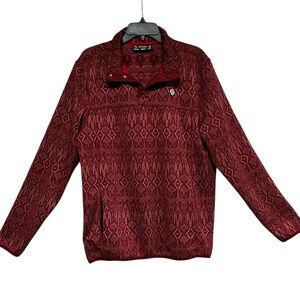 Avalanche Rossmore 1/4 Snap Pullover Red Aztec Print Size Large